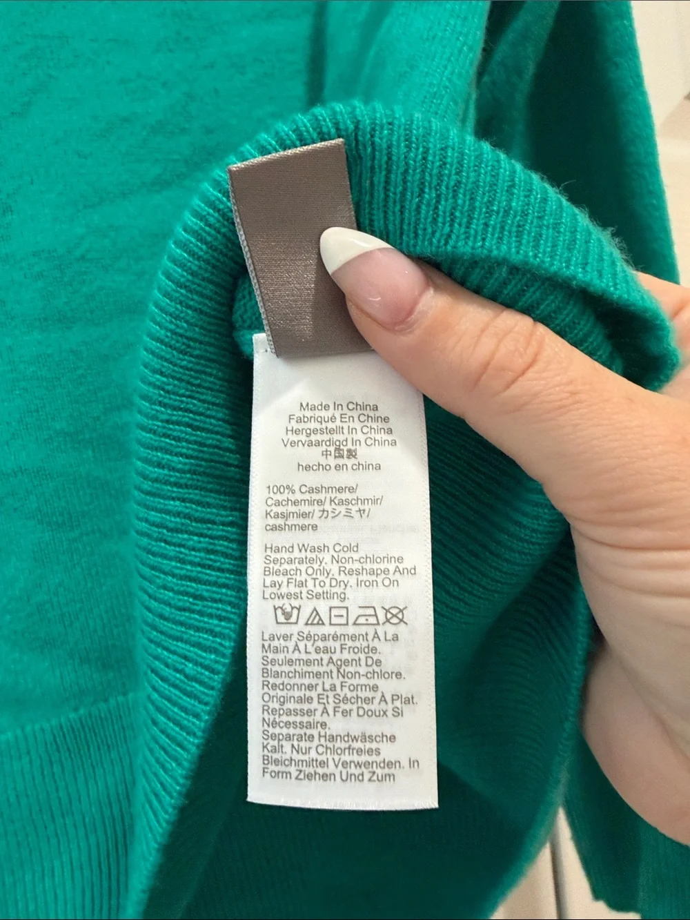 J. Crew Women's Cashmere Crewneck Sweater in Teal Green Medium